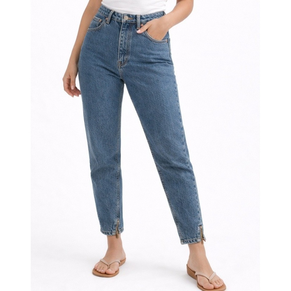 Vintage Jordache High Rise Mom Jeans W26 Zip Ankle 90s Minimalist Cotton‎ Retro